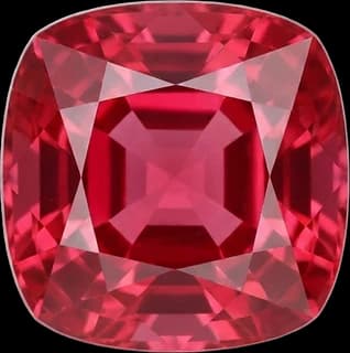 Red spinel, cushion cut